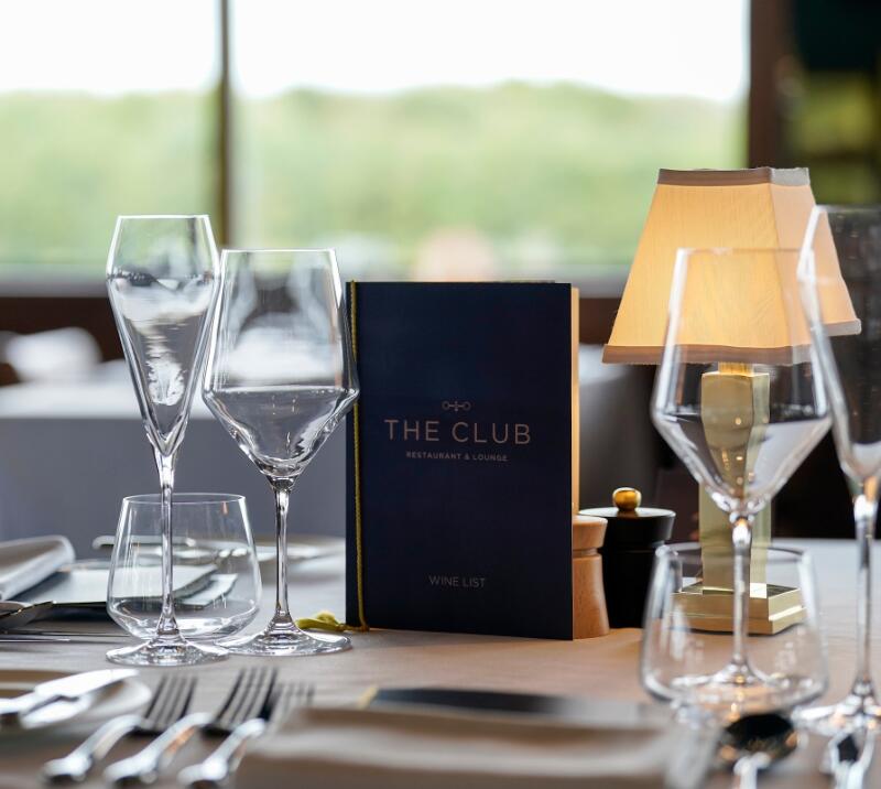 Table set up in The Club Restaurant & Lounge