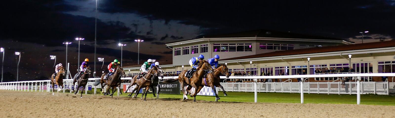Night racing at Chelmsford City Racecourse