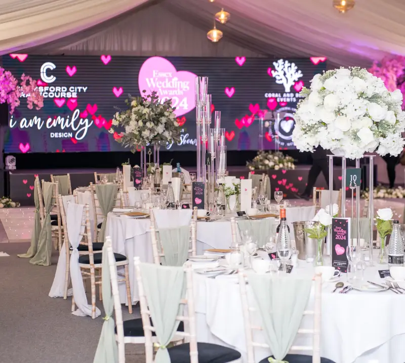 Event set up in a marquee.