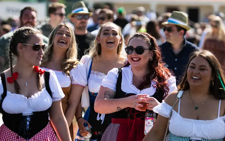 Race goers dressed up for Oktoberfest at Chelmsford City Racecourse